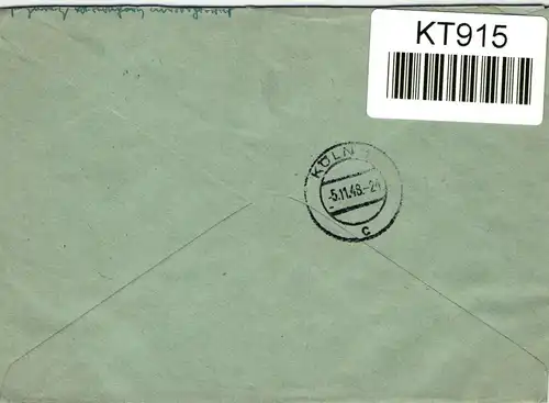 Saarland 255-259 auf Brief Satzbrief, echt gelaufen #KT915