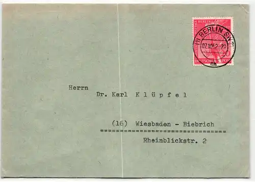 Berlin 90 auf Brief als Einzelfrankatur portogerecht #KT946