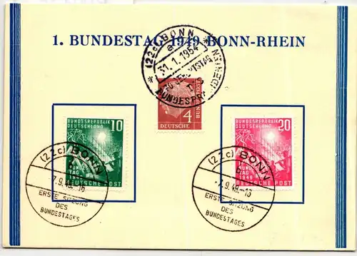 BRD Bund 111-112 auf Ausstellungskarte mit FDC Stempel #KW173