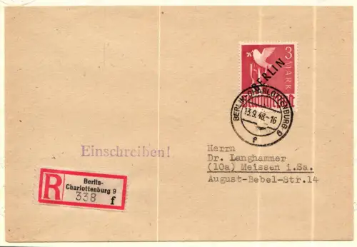 Berlin 19 auf Brief Einschreiben, Attest Lippschütz #KW196