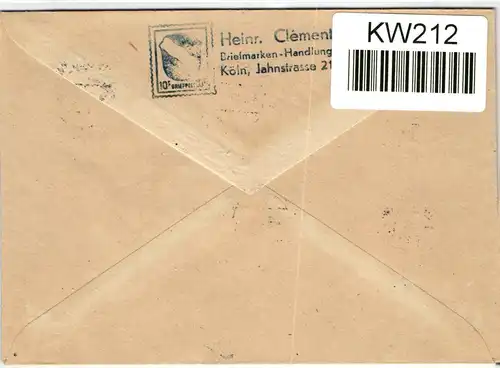 Französische Zone Württemberg 40-43 A auf Brief #KW212