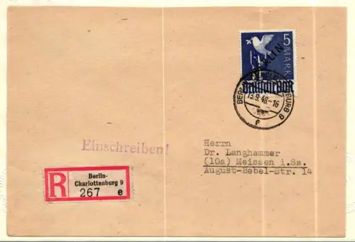 Berlin 20 auf Brief Einschreiben, Attest Lippschütz #KW197