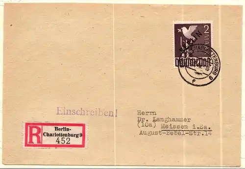 Berlin 18 auf Brief Einschreiben, Attest Lippschütz #KW195