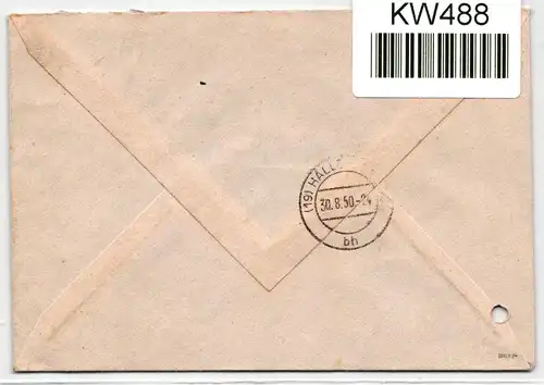 DDR 272 auf Postkarte als Einzelfrankatur portogerecht, Blockeinzelmarke #KW488