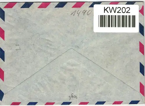 BRD Bund 139 auf Brief seltene Ballon Luftpost Drucksache #KW202