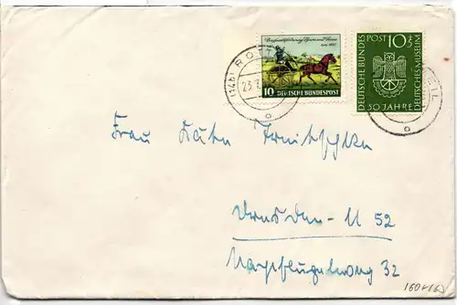 BRD Bund 163, 160 auf Brief als Mischfrankatur portogerecht #KW451