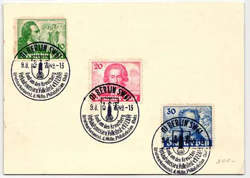 Berlin 61-63 auf Postkarte mit Sonderstempel, geprüft Schlegel BPP #KW564