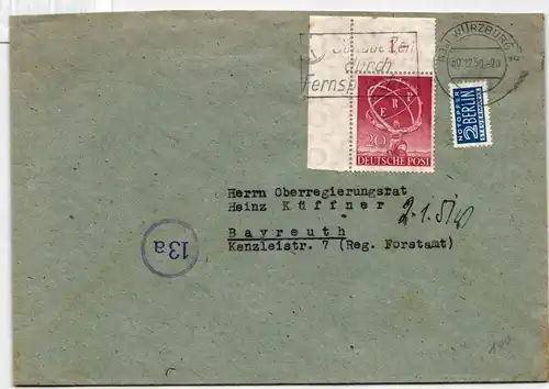 Berlin 71 auf Brief als Einzelfrankatur vom Eckrand #KW565