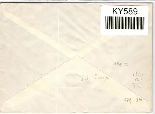 BRD Bund 141-142 auf Brief als Mischfrankatur Satzbrief #KY589