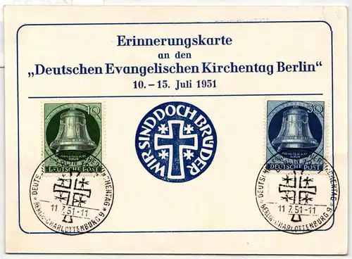 Berlin 76, 78 auf Ausstellungskarte Evangelischer Kirchentag #KY538