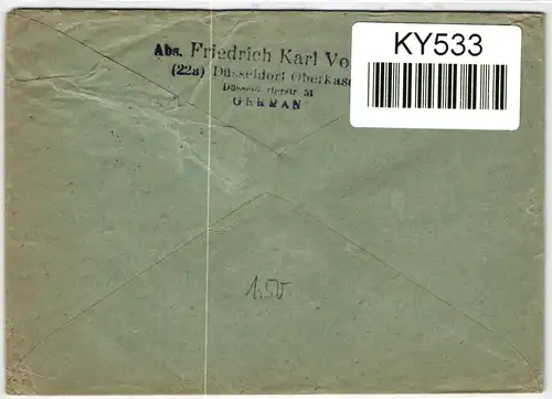 Berlin 42, 82 auf Brief als Mischfrankatur portogerecht #KY533