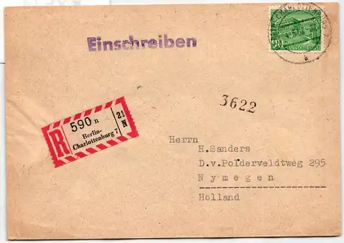 Berlin 56 auf Brief als Einzelfrankatur portogerecht #KY574
