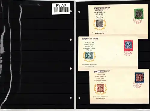 BRD Bund 113-115 als Ersttagsbrief verteilt auf 3 FDCs #KY590
