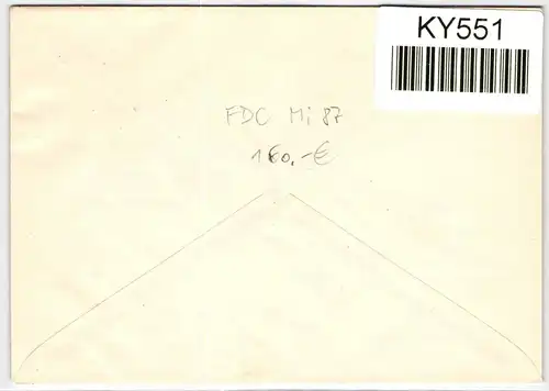 Berlin 87 als Ersttagsbrief #KY551