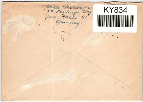 Berlin 141, 148-149, 151 auf Brief als Mischfrankatur portogerecht #KY834