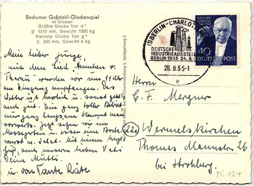 Berlin 124 auf Postkarte #KY849