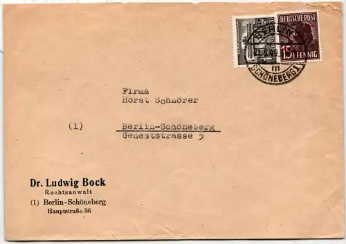 Berlin 25, 42 auf Brief als Mischfrankatur portogerecht #KY858
