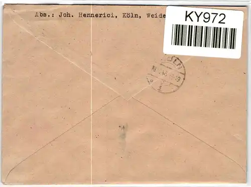 Alliierte Besetzung 935 u.a. auf Brief als Mischfrankatur Einschreiben #KY972
