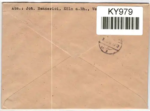 Alliierte Besetzung 930 u.a. auf Brief als Mischfrankatur Einschreiben #KY979