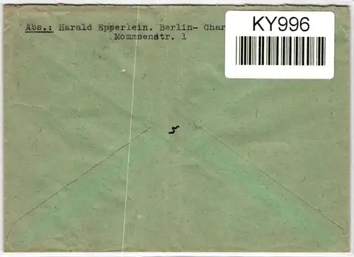 Berlin 110, 92 auf Brief als Mischfrankatur portogerecht #KY996