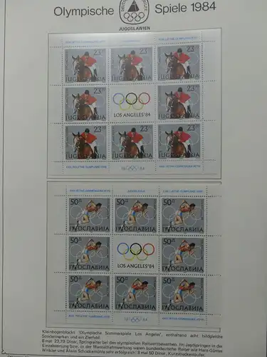 Motiv "Olympische Spiele 1984" dual besammelt im Vordruck #LY802