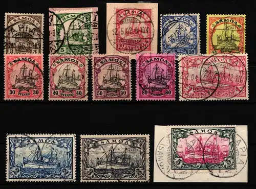 Deutsche Kolonien Samoa 7-19 gestempelt viele geprüft #HZ742