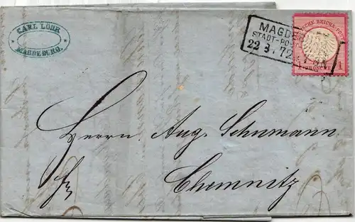 Deutsches Reich 4 auf Brief als Einzelfrankatur Fernbrief #KY605