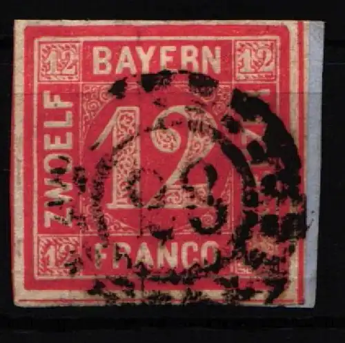 Bayern 6 gestempelt auf Briefstück #KY653