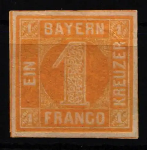 Bayern 8 mit Falz 3x auf Briefstück #KY649