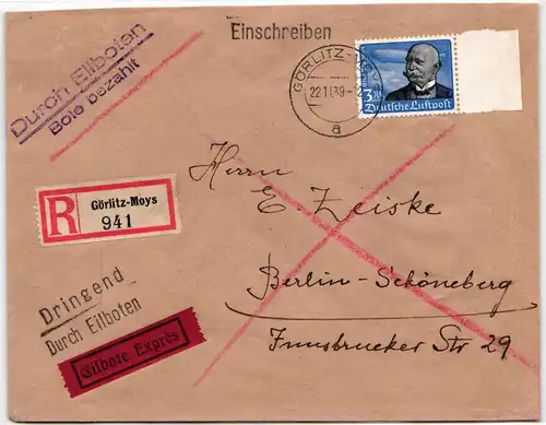 Deutsches Reich 539 auf Brief als Einzelfrankatur #KY612