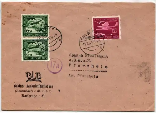 Deutsches Reich 866-867 auf Brief als Mischfrankatur portogerecht #KY613