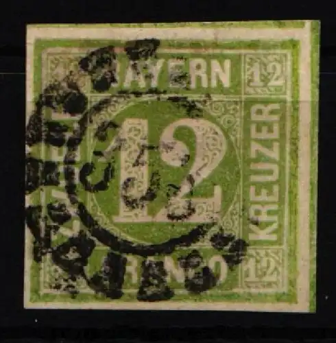 Bayern 12 gestempelt breitrandiges Prachtstück #KY689