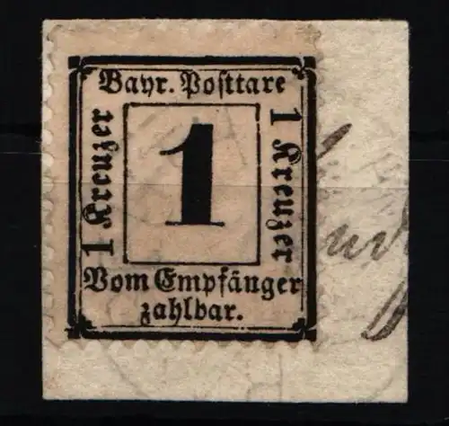 Bayern Portomarken 2 x gestempelt leicht Mängel, Befund Brettl BPP #KY682