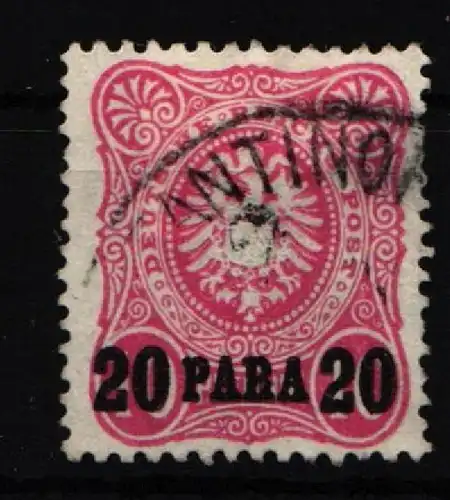 Deutsche Auslandspostämter Türkei 2 gestempelt helle Stelle oben links #NA070