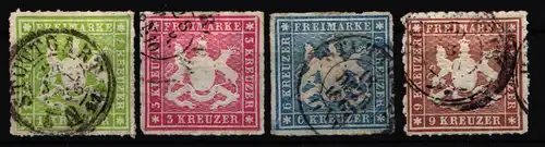 Württemberg 30-33 gestempelt #NA136