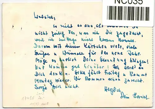 BRD Bund 174 auf Postkarte als Einzelfrankatur portogerecht #NC035