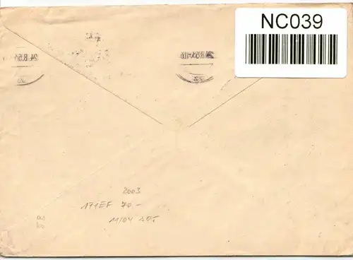 BRD Bund 171 auf Brief als Einzelfrankatur portogerechter Ortsbrief #NC039