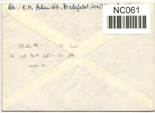 BRD Bund 229 auf Brief als Mehrfachfrankatur portogerecht #NC061