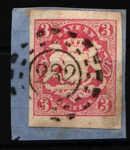 Bayern 15 gestempelt sauber auf Briefstück #NC090