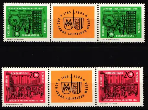 DDR W Zd 118, 121 postfrisch #NC386