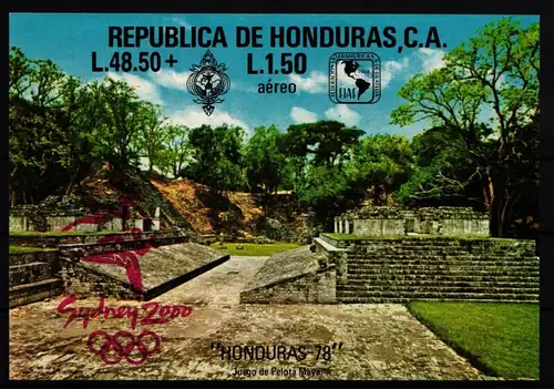 Honduras Block 67 postfrisch Olympia #JA556