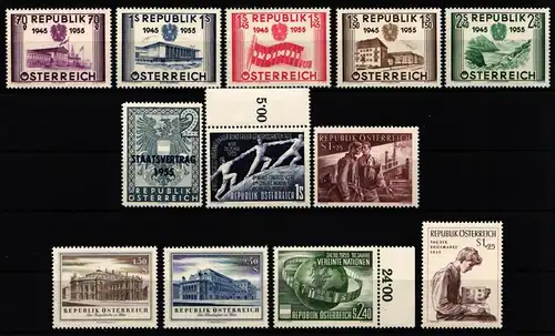 Österreich Jahrgang 1955 mit 1012-1023 postfrisch #KZ438