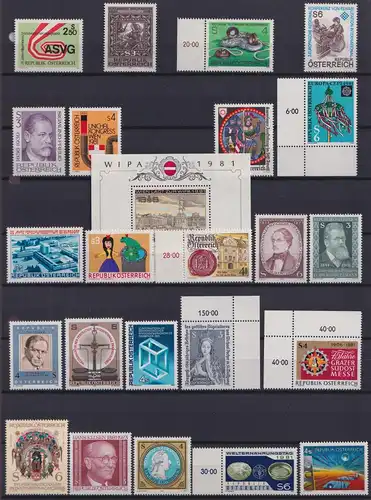 Österreich Jahrgang 1981 mit 1664-1694 postfrisch #KZ479
