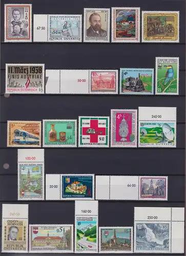 Österreich Jahrgang 1988 mit 1909-1943 postfrisch #KZ486