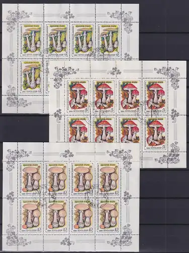 Sowjetunion 5603-5607 gestempelt als Kleinbogensatz, Pilze #KZ538