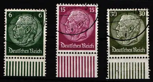 Deutsches Reich 516, 520, 523 UR gestempelt Unterrand #NC423