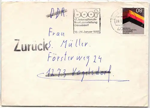 BRD Bund 1265 auf Brief Postkrieg DDR #NC501