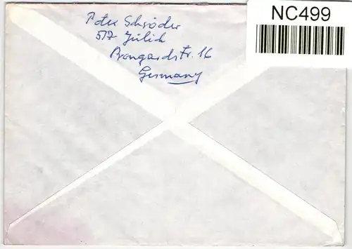 BRD Bund 1265 auf Brief Postkrieg DDR #NC499