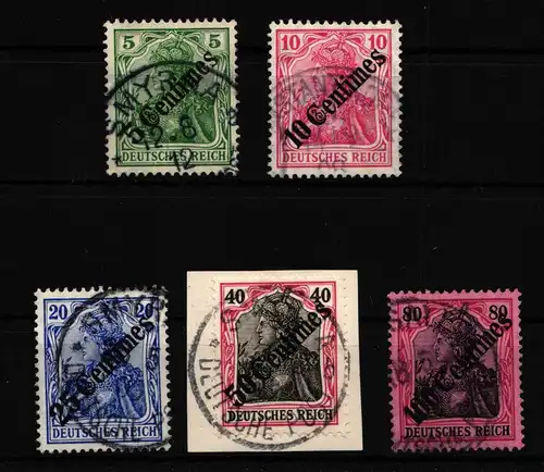 Deutsche Auslandspostämter Türkei 48-52 gestempelt #HF601