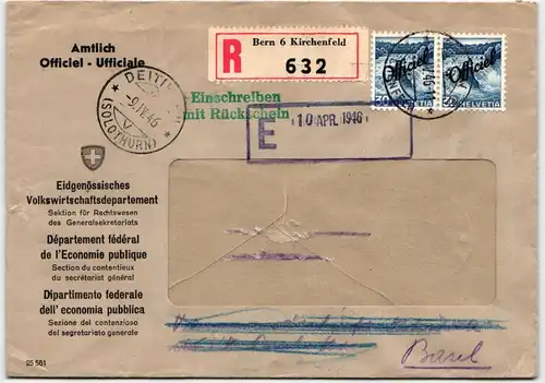 Schweiz Dienstmarken 52 auf Brief als Mehrfachfrankatur #NC706